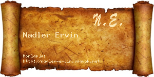 Nadler Ervin névjegykártya